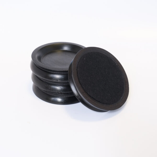 Wooden Castor Cups in Beech, Black or Laurel