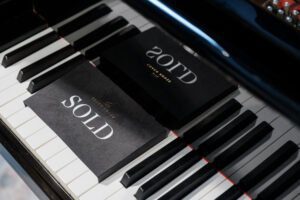 Piano with Sold label