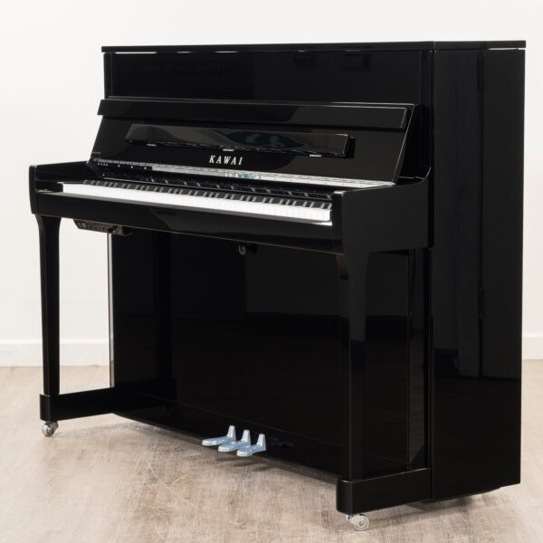 Kawai K200 ATX4 Silent Piano in Polished Black with Chrome Fittings